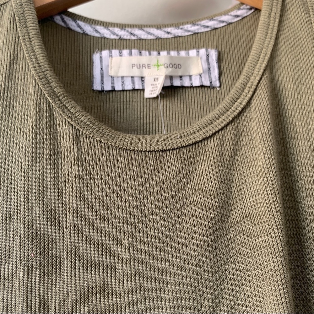 Nwt Racerback Ribbed Tank Top Green Pure + good - Picture 4 of 6